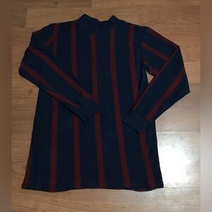 Men's Navy and Red Striped Sweater